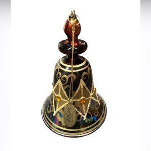Katherine’s Collection Gold Amber Bell Christmas Ornament Iridescent Jeweled